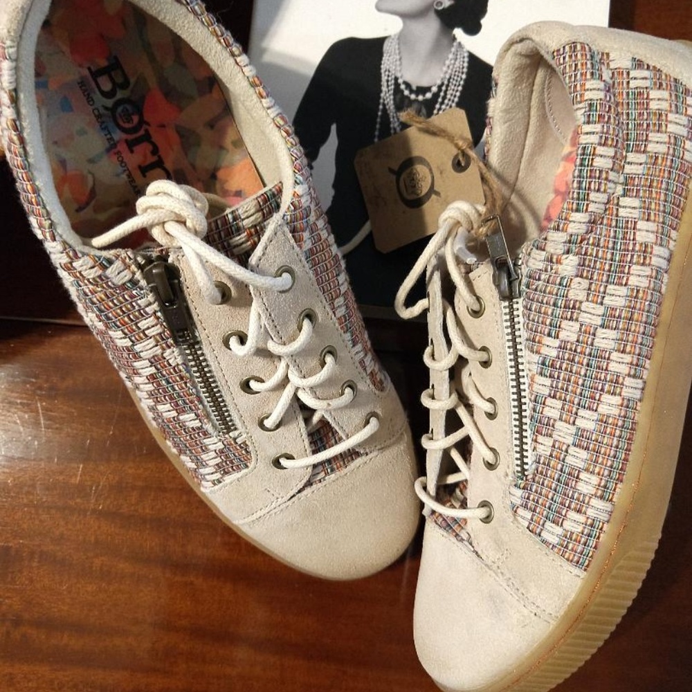 Born Suede Orange Multi Leather Tamara Sneakers 9